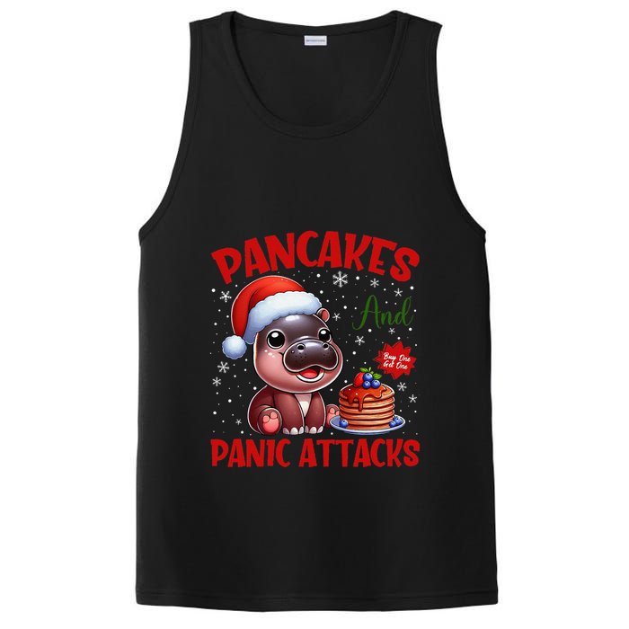 Pancakes And Panic Attacks Funny Moo Deng Pancake Christmas PosiCharge Competitor Tank