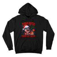 Pancakes And Panic Attacks Funny Moo Deng Pancake Christmas Tall Hoodie