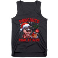 Pancakes And Panic Attacks Funny Moo Deng Pancake Christmas Tank Top