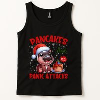 Pancakes And Panic Attacks Funny Moo Deng Pancake Christmas Tank Top