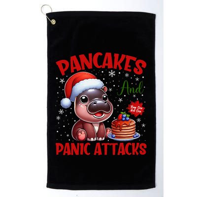 Pancakes And Panic Attacks Funny Moo Deng Pancake Christmas Golf Towel