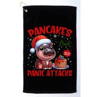 Pancakes And Panic Attacks Funny Moo Deng Pancake Christmas Golf Towel