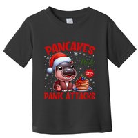 Pancakes And Panic Attacks Funny Moo Deng Pancake Christmas Toddler T-Shirt