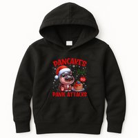 Pancakes And Panic Attacks Funny Moo Deng Pancake Christmas Kids Hoodie