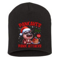 Pancakes And Panic Attacks Funny Moo Deng Pancake Christmas Short Acrylic Beanie