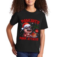Pancakes And Panic Attacks Funny Moo Deng Pancake Christmas Kids T-Shirt