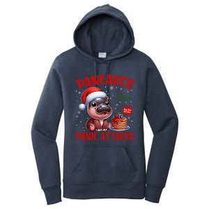 Pancakes And Panic Attacks Funny Moo Deng Pancake Christmas Women's Pullover Hoodie