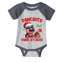 Pancakes And Panic Attacks Funny Moo Deng Pancake Christmas Infant Baby Jersey Bodysuit