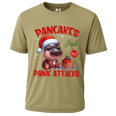 Pancakes And Panic Attacks Funny Moo Deng Pancake Christmas Performance Shirt