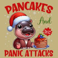 Pancakes And Panic Attacks Funny Moo Deng Pancake Christmas Performance Shirt