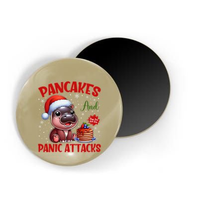 Pancakes And Panic Attacks Funny Moo Deng Pancake Christmas Magnet