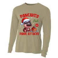 Pancakes And Panic Attacks Funny Moo Deng Pancake Christmas Cooling Performance Long Sleeve Crew