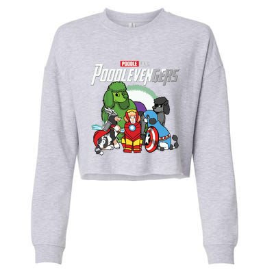 POODLEVENGER Assemble Poodle Super Dog Poodle Dog Lover Cropped Pullover Crew