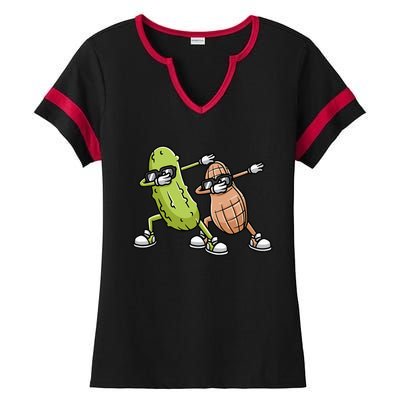 Peanut And Pickle Dabbing Peanut Butter Lover Ladies Halftime Notch Neck Tee