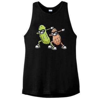 Peanut And Pickle Dabbing Peanut Butter Lover Ladies PosiCharge Tri-Blend Wicking Tank