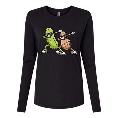 Peanut And Pickle Dabbing Peanut Butter Lover Womens Cotton Relaxed Long Sleeve T-Shirt