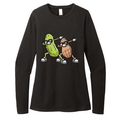 Peanut And Pickle Dabbing Peanut Butter Lover Womens CVC Long Sleeve Shirt