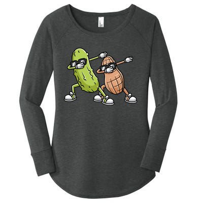 Peanut And Pickle Dabbing Peanut Butter Lover Women's Perfect Tri Tunic Long Sleeve Shirt