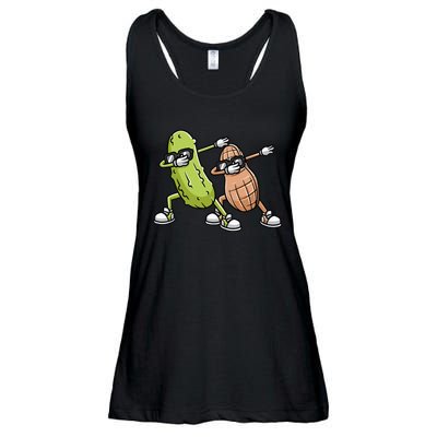 Peanut And Pickle Dabbing Peanut Butter Lover Ladies Essential Flowy Tank