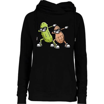 Peanut And Pickle Dabbing Peanut Butter Lover Womens Funnel Neck Pullover Hood