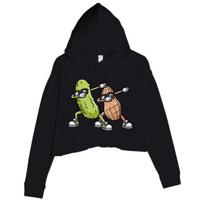 Peanut And Pickle Dabbing Peanut Butter Lover Crop Fleece Hoodie