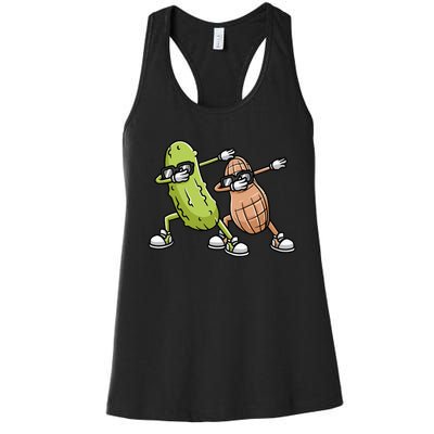 Peanut And Pickle Dabbing Peanut Butter Lover Women's Racerback Tank