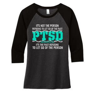 Ptsd Awareness Ptsd Awareness Teal Ribbon Women's Tri-Blend 3/4-Sleeve Raglan Shirt