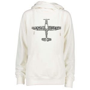 Phonetic Alphabet Pilot Airplane Womens Funnel Neck Pullover Hood