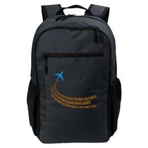 Phonetic Alphabet Pilot Airplane Daily Commute Backpack