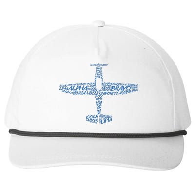 Phonetic Alphabet Pilot Airplane Snapback Five-Panel Rope Hat