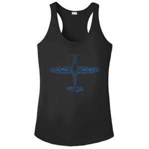 Phonetic Alphabet Pilot Airplane Ladies PosiCharge Competitor Racerback Tank