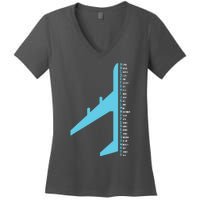 Phonetic Alphabet Pilot Airplane Funny Aviator Lover Women's V-Neck T-Shirt