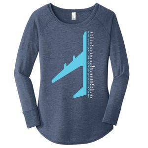 Phonetic Alphabet Pilot Airplane Funny Aviator Lover Women's Perfect Tri Tunic Long Sleeve Shirt