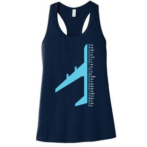 Phonetic Alphabet Pilot Airplane Funny Aviator Lover Women's Racerback Tank