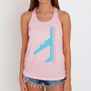 Phonetic Alphabet Pilot Airplane Funny Aviator Lover Women's Knotted Racerback Tank