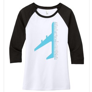 Phonetic Alphabet Pilot Airplane Funny Aviator Lover Women's Tri-Blend 3/4-Sleeve Raglan Shirt