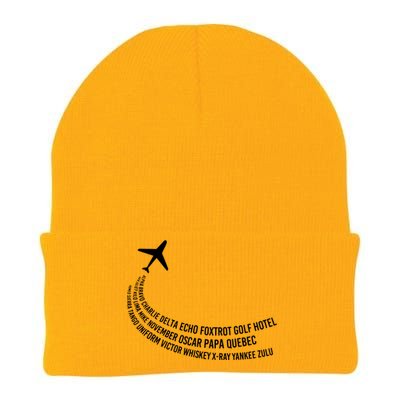 Phonetic Alphabet Pilot Airplane Knit Cap Winter Beanie