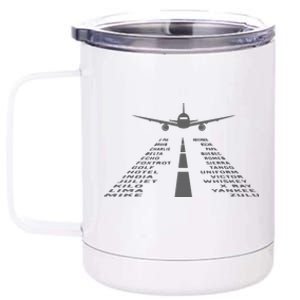 Phonetic Alphabet Pilot Airplane 12 oz Stainless Steel Tumbler Cup