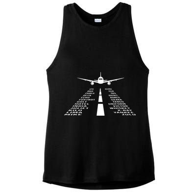 Phonetic Alphabet Pilot Airplane Ladies PosiCharge Tri-Blend Wicking Tank