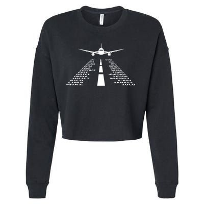 Phonetic Alphabet Pilot Airplane Cropped Pullover Crew