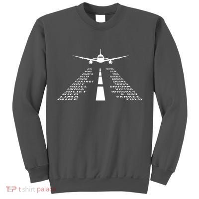 Phonetic Alphabet Pilot Airplane Tall Sweatshirt