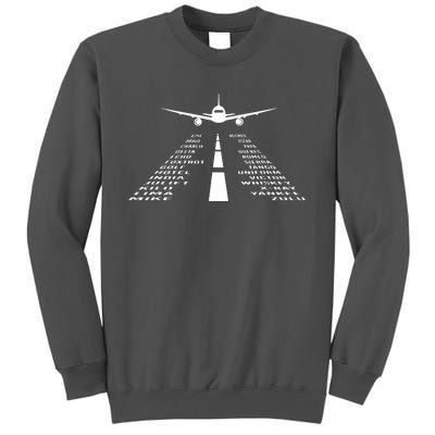 Phonetic Alphabet Pilot Airplane Tall Sweatshirt