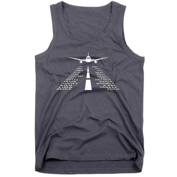 Phonetic Alphabet Pilot Airplane Tank Top