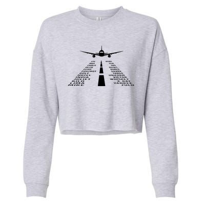 Phonetic Alphabet Pilot Airplane Cropped Pullover Crew