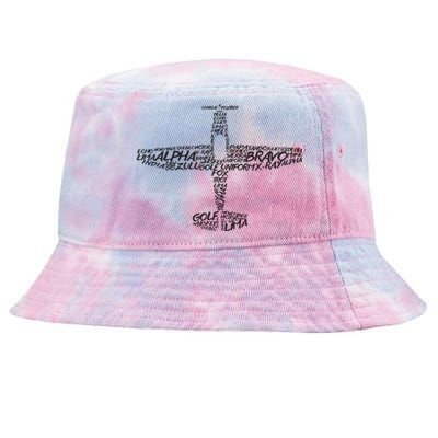 Phonetic Alphabet Pilot Airplane Tie-Dyed Bucket Hat