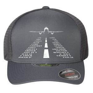 Phonetic Alphabet Pilot Cadet Airplane Flexfit Unipanel Trucker Cap