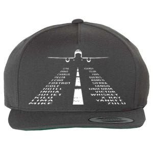 Phonetic Alphabet Pilot Cadet Airplane Wool Snapback Cap