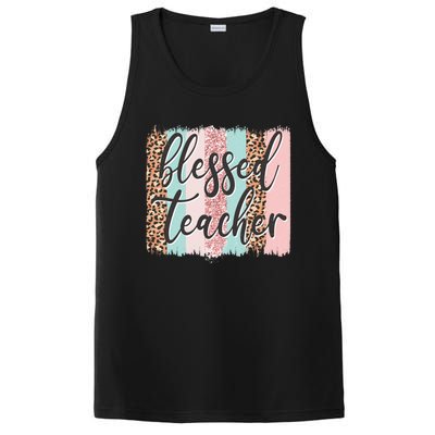 Pink Animal Print Teacher Appreciation Day Blessed Quote Gift PosiCharge Competitor Tank