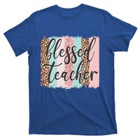 Pink Animal Print Teacher Appreciation Day Blessed Quote Gift T-Shirt