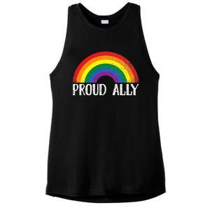 Proud Ally Pride Rainbow Queer Lesbian Gay Csd Party Lgbtq+ Ladies PosiCharge Tri-Blend Wicking Tank